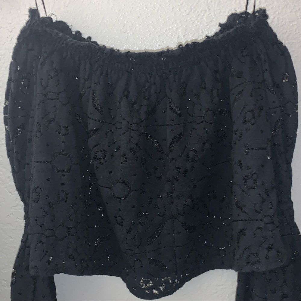 Zara over the shoulder black top